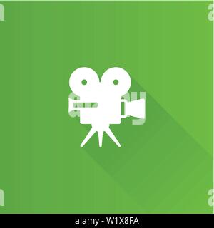 Movie camera icon in Metro user interface color style. Technology entertainment cinema recording Stock Vector