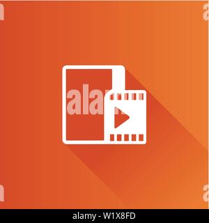 Video file format icon in Metro user interface color style. Computer data movie Stock Vector