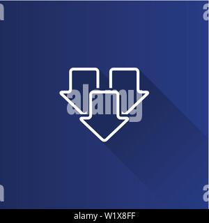 Multiple download arrow icon in Metro user interface color style. File data retrieve Stock Vector