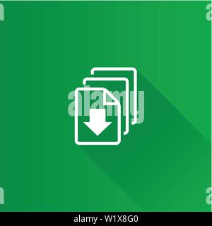 Multiple download arrow icon in Metro user interface color style. File data retrieve Stock Vector