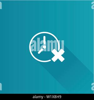 Clock with cross sign icon in Metro user interface color style. Waiting time queue Stock Vector