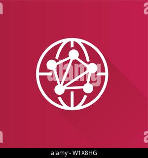 Network icon in Metro user interface color style. Communication global business Stock Vector