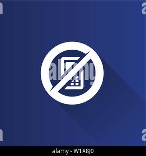Phone restriction area icon in Metro user interface color style. smart phone prohibited Stock Vector