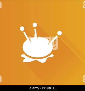 Pincushion icon in Metro user interface color style. Needle tailor store fashion Stock Vector
