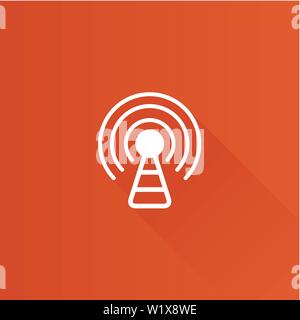 Podcast icon in Metro user interface color style. Broadcast news Stock Vector
