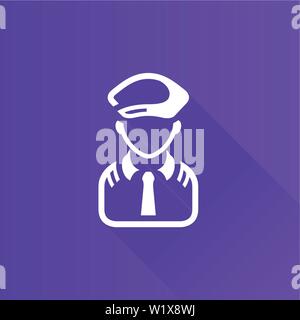 Pilot avatar icon in Metro user interface color style. People aviation airplane Stock Vector