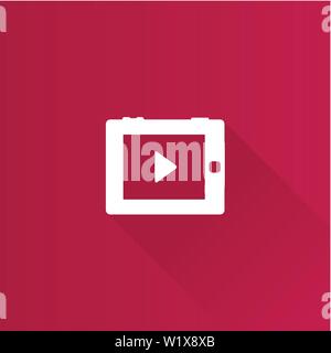Portable media player icon in Metro user interface color style. Mobile phone smart video audio Stock Vector
