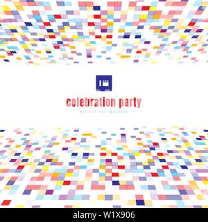 Abstract squares pattern perspective colorful color celebration party on white background. Vector illustration Stock Vector