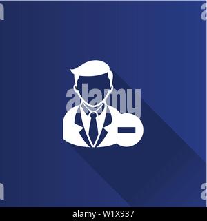 Businessman with minus sign icon in Metro user interface color style. Business, team, remove Stock Vector