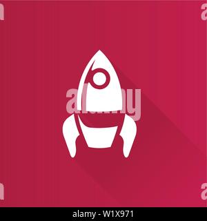 Rocket icon in Metro user interface color style. Launching startup Stock Vector