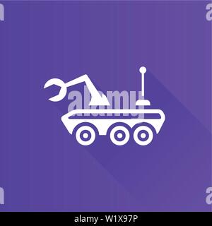 Space rover icon in Metro user interface color style. Vehicle exploration planet Stock Vector