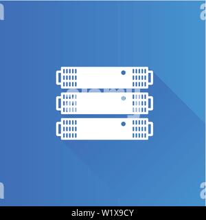 Server rack icon in Metro user interface color style. Computer data file hosting Stock Vector