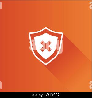 Shield icon in Metro user interface color style. Protection computer antivirus Stock Vector