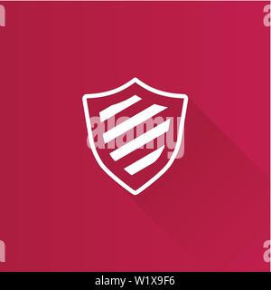 Stripe shield icon in Metro user interface color style. Protection safety guard Stock Vector