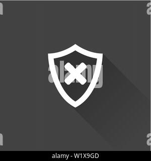 Shield icon in Metro user interface color style. Protection computer antivirus Stock Vector
