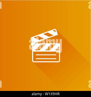 Cinema film icon in Metro user interface color style. Symbol records start Stock Vector