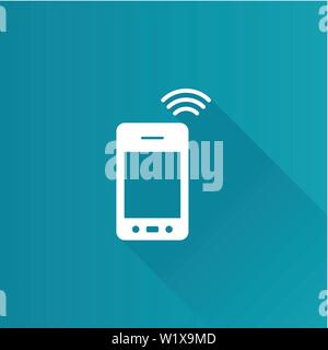 smart phone icon in Metro user interface color style. Communication device touch screen Stock Vector