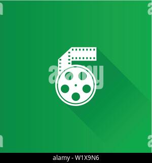 Cinema movie reel icon in Metro user interface color style. Stock Vector