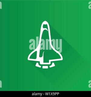 Space shuttle icon in Metro user interface color style. Exploration satellite carrier Stock Vector