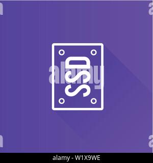 Solid state drive icon in Metro user interface color style. Computer storage SSD Stock Vector