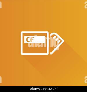 Compact flash and SD card icon in Metro user interface color style. Computer photography storage Stock Vector