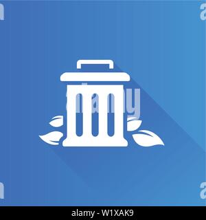 Trash bin icon in Metro user interface color style. Stock Vector