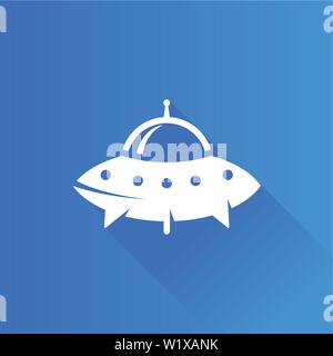 Flying saucer icon in Metro user interface color style. Alien outer space Stock Vector