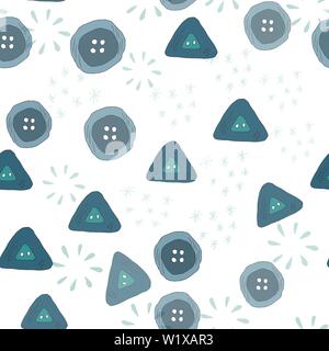 Seamless pattern of sewing buttons. Doodle hand-drawn illustration vector Stock Vector
