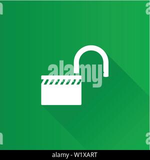 Padlock unlocked icon in Metro user interface color style. Safety protection Stock Vector