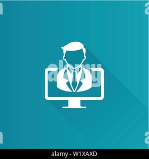 Computer chat icon in Metro user interface color style. Social media interaction Stock Vector