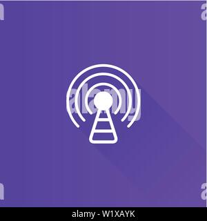 Podcast icon in Metro user interface color style. Broadcast news Stock Vector