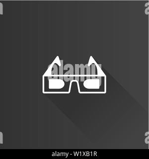 3D glasses icon in Metro user interface color style. Object entertainment three dimensional Stock Vector