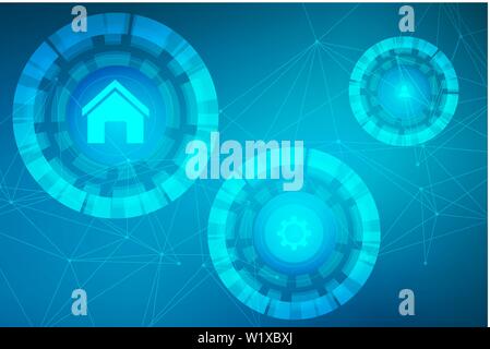 Big Data Visualization Background. Modern futuristic virtual abstract background. Science network pattern, connecting lines and dots. Global network Stock Vector