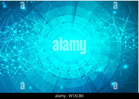 Big Data Visualization Background. Modern futuristic virtual abstract background. Science network pattern, connecting lines and dots. Global network Stock Vector