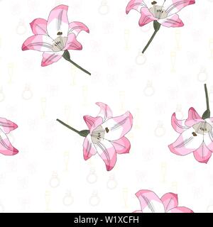 Wedding seamless pattern background of simple elements. Doodle hand drawn illustration vector Stock Vector