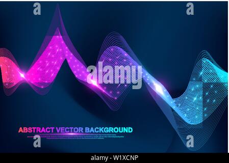 Abstract colorful wave lines background. Geometric template for your design brochure, flyer, report, website, banner. Vector illustration Stock Vector