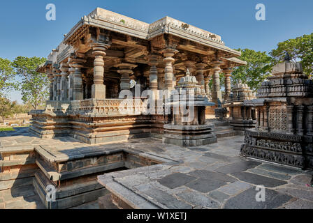 Halebid Hoysaleswara Jain temple, Dwarasamudra (gateway to the seas), Halebidu, Hassan, Karnataka, India Stock Photo