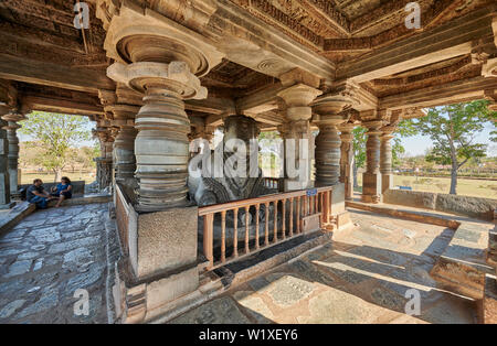 Halebid Hoysaleswara Jain temple, Dwarasamudra (gateway to the seas), Halebidu, Hassan, Karnataka, India Stock Photo