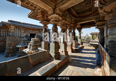 Halebid Hoysaleswara Jain temple, Dwarasamudra (gateway to the seas), Halebidu, Hassan, Karnataka, India Stock Photo