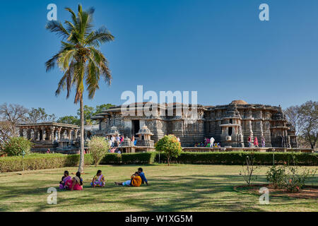 Halebid Hoysaleswara Jain temple, Dwarasamudra (gateway to the seas), Halebidu, Hassan, Karnataka, India Stock Photo