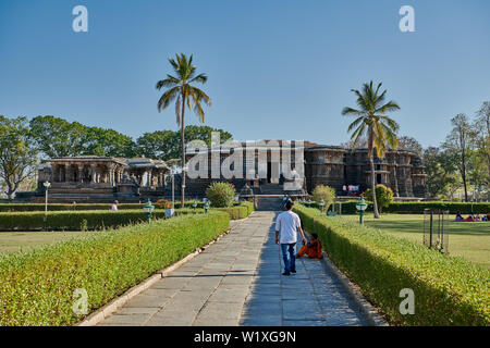 Halebid Hoysaleswara Jain temple, Dwarasamudra (gateway to the seas), Halebidu, Hassan, Karnataka, India Stock Photo