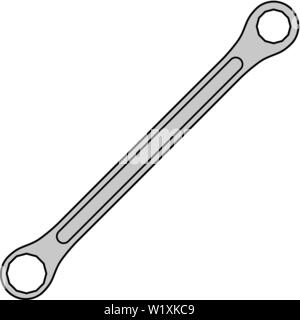Ring cap wrench icon. Repair symbol. Vector illustration isolated on white background. Stock Vector