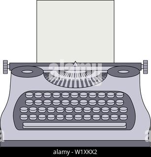 Typewriter Machine. Journalist equipment. Vintage tehnology. Keyboard. Antique equipment. Vector illustration for your design. Stock Vector