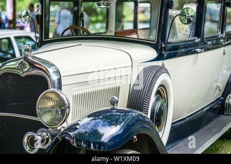 Bedford, Bedfordshire, UK June 2 2019. Fragment of 1930 s Style Ford Model A Saloon