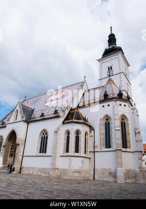 Crkva sv. Marka, Church of St Mark, Markov trg, Gradec, Zagreb, Croatia Stock Photo