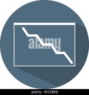 Downward Chart Icon. Business Concept. Schedule. Flat Style. Vector illustration for Design, Web, Infographic. Stock Vector