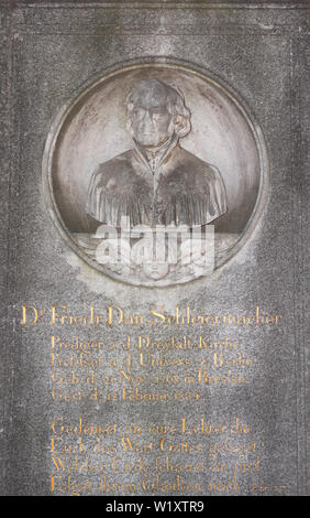 Grave of Friedrich Daniel Ernst Schleiermacher (1768 – 1834) was a German theologian, philosopher, and biblical scholar in Berlin Stock Photo