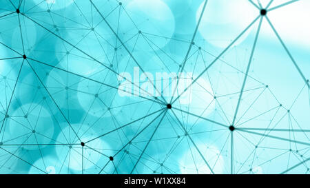 Digital technology polygonal creative graphic connected lines, abstract triangles shapes random size Stock Photo