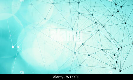 Connecting the dots and lines polygonal layout, abstract connections futuristic pattern Stock Photo