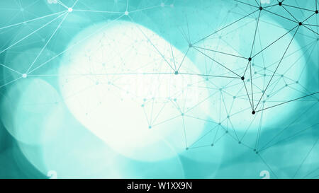 Abstract digital wires connect the dots abstract network, machine learning concept Stock Photo